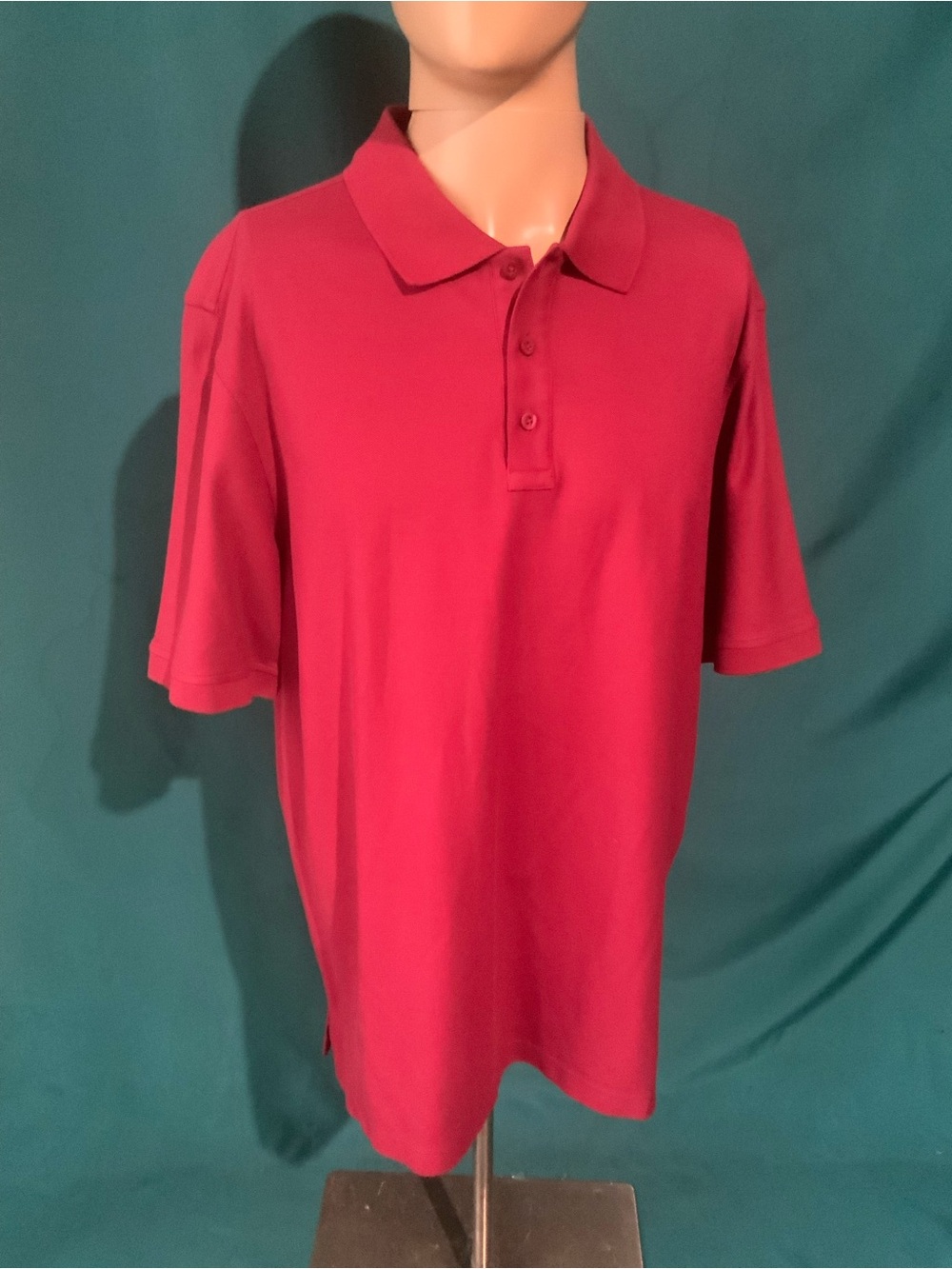 Nordstrom Men's Shop Classics Burgundy Red Pique Polo Shirt, 100% Cotton, XL